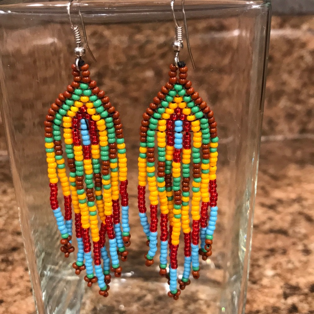 BEADED HANDMADE EARRINGS FROM COLOMBIA